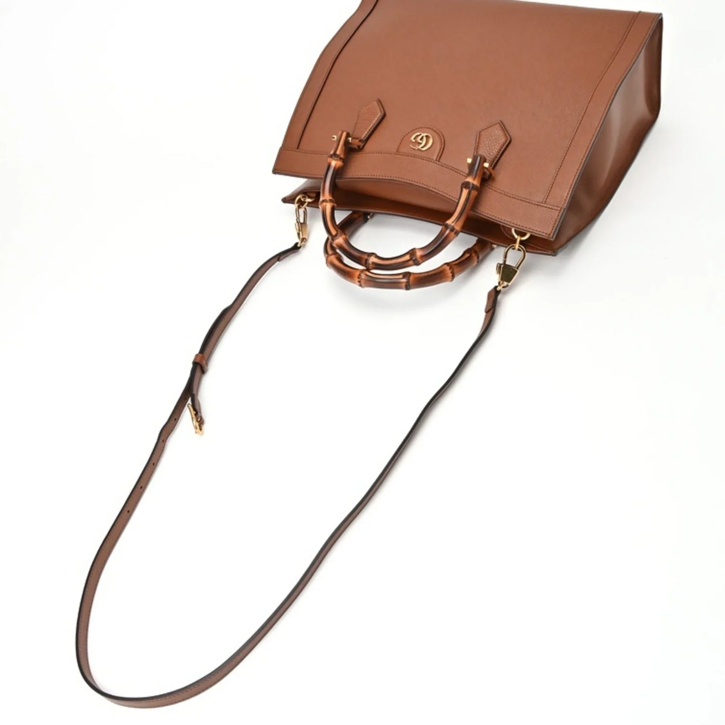 GUCCI Diana NM Bamboo Handle Tote – GG Canvas Women Bag (Brown)