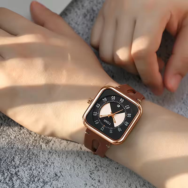 Tomi T-94 Luxury Watch Inner Round Outer Square Dail