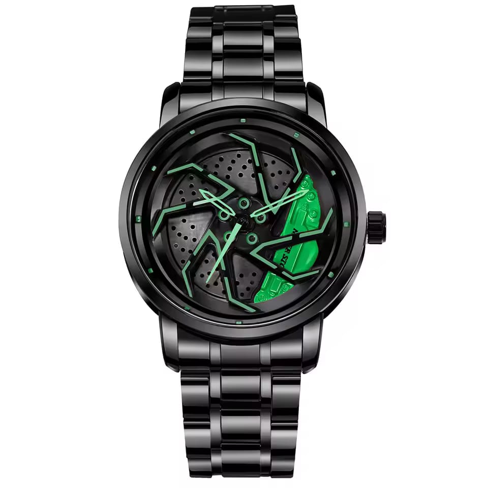 FIRE BLADE GYRO NS - Rotating Wheel With Chain Strap Watch