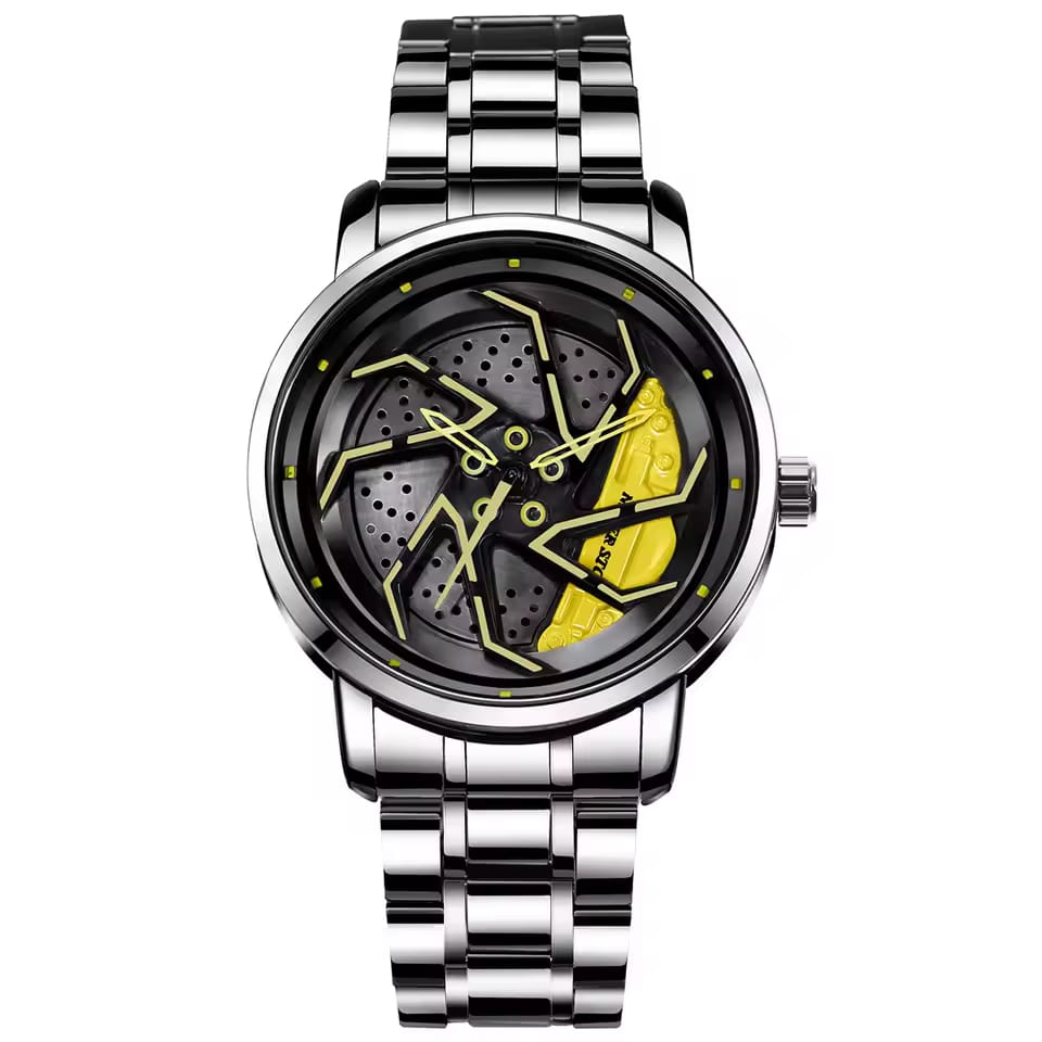 FIRE BLADE GYRO NS - Rotating Wheel With Chain Strap Watch