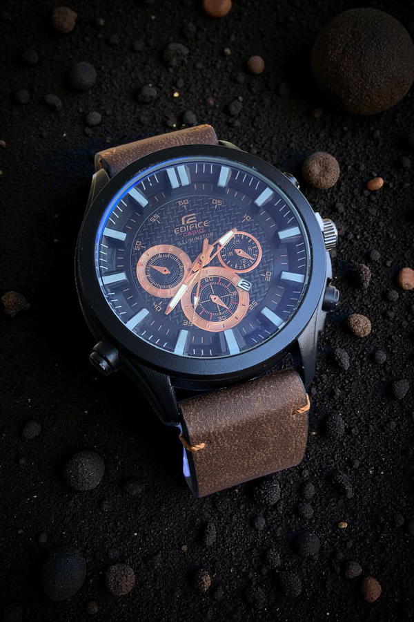 EDIFICE (Casio)- N93 Luxury Watch With Leather Strap