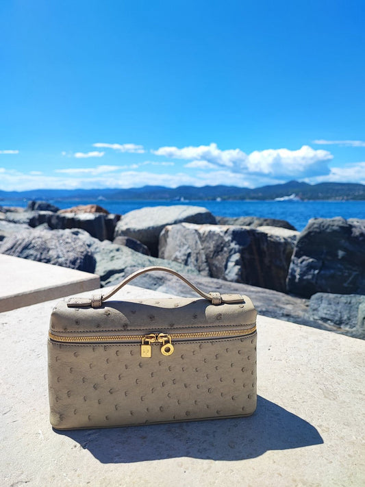 LORO PIANA RESTOCK – Extra Pocket L19 Women Bag (Ostrich Leather) (Beige)