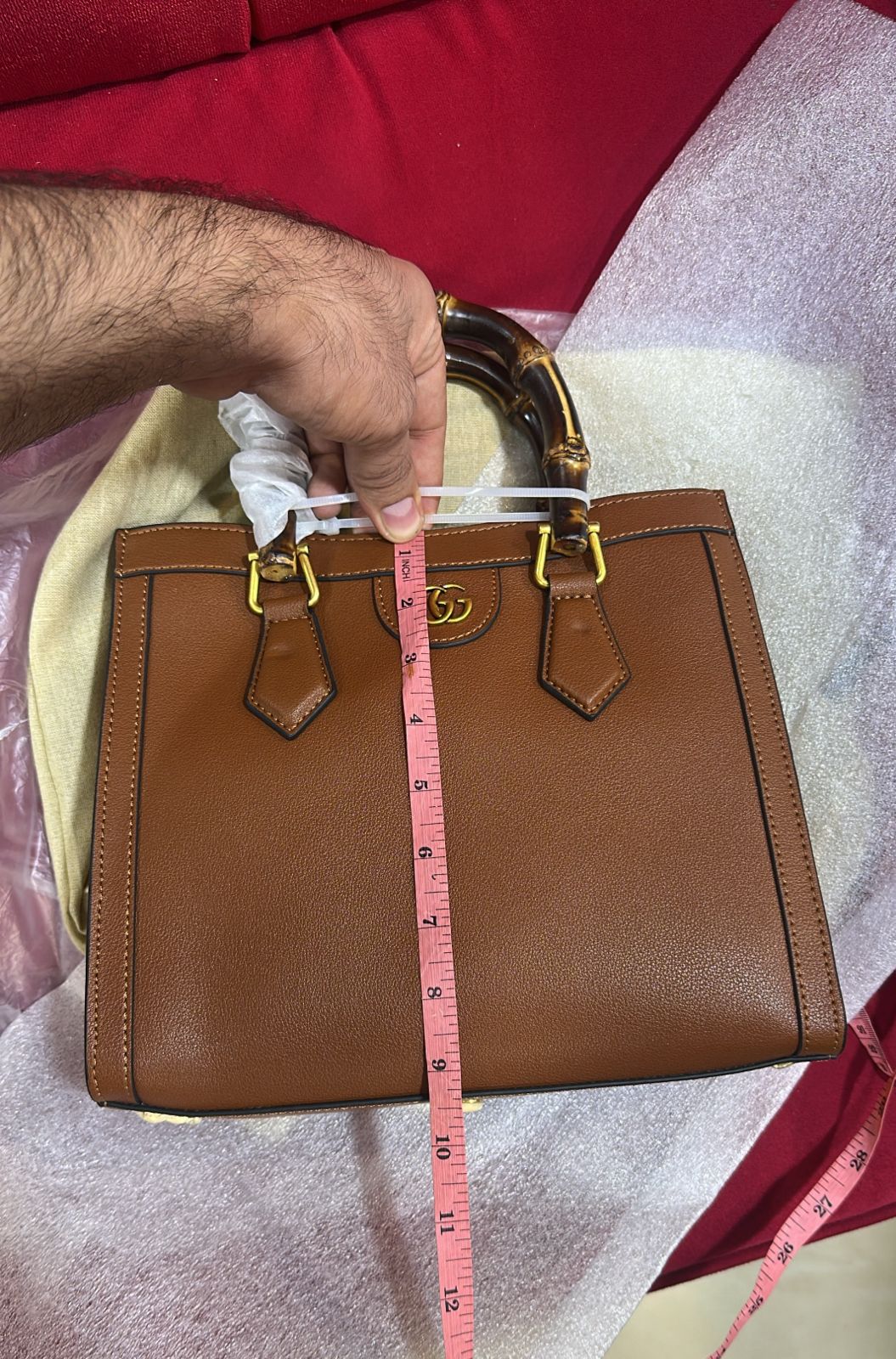 GUCCI Diana NM Bamboo Handle Tote – GG Canvas Women Bag (Brown)