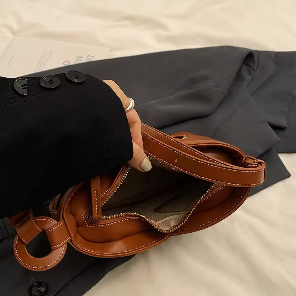 POLENE Nodde – Women Bag (Interlaced Leather Design) (Brown)