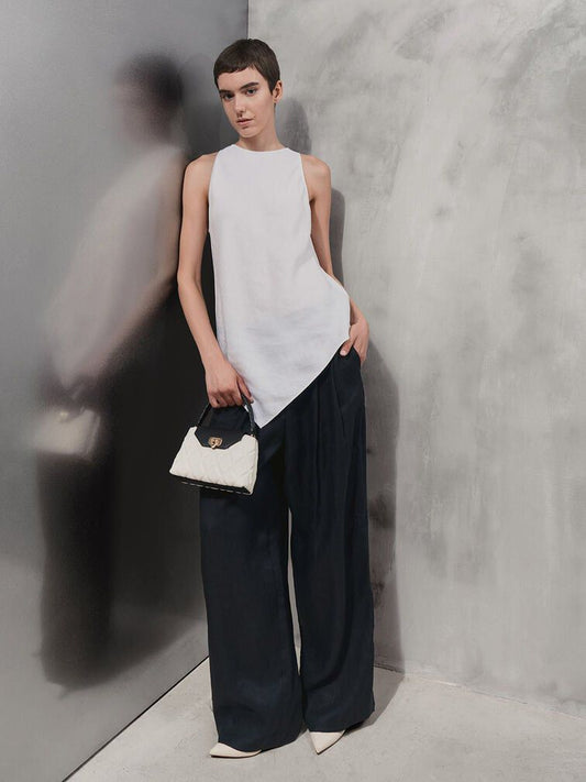 CHARLES & KEITH – Arwen Quilted Braided-Strap Top Handle Bag (Off White)