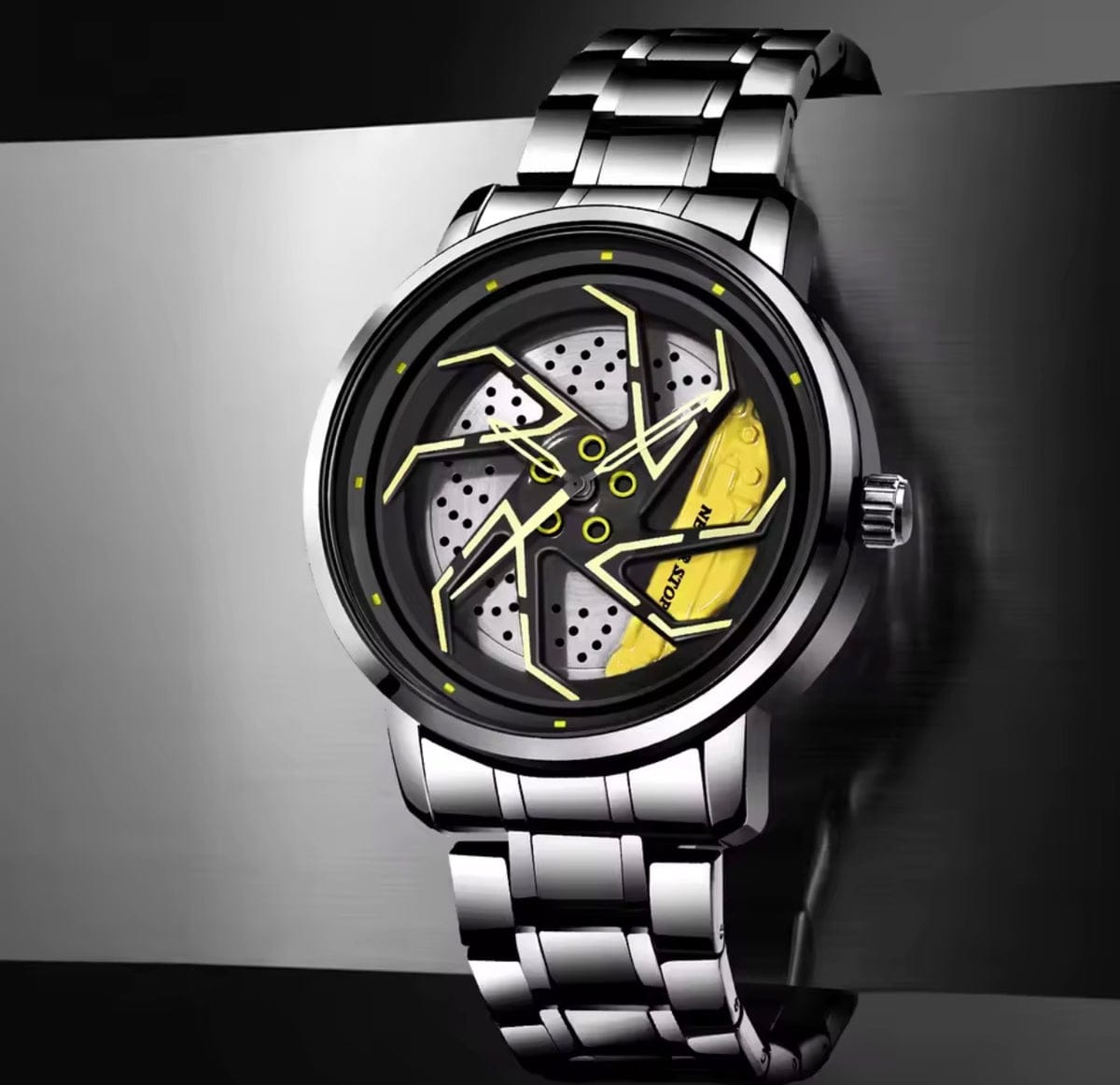 FIRE BLADE GYRO NS - Rotating Wheel With Chain Strap Watch