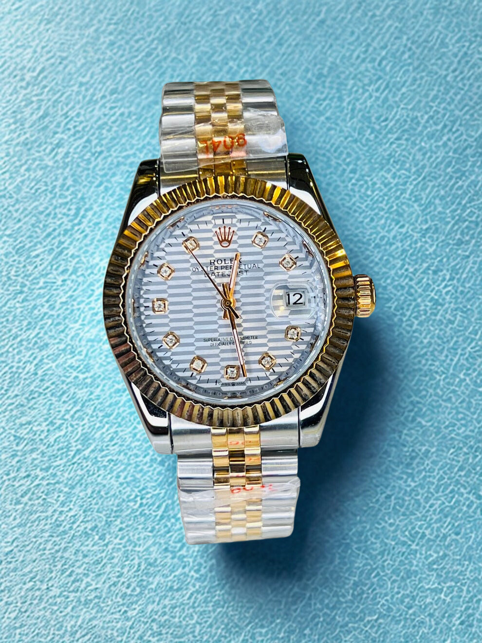 Rolex - DateJust - A Silver Rose Fluted Bezel White Dial Luxury Collection Watch