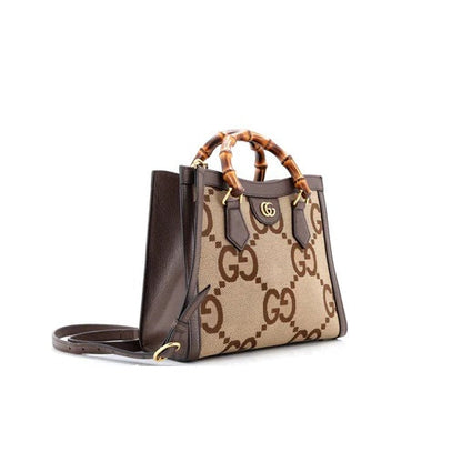 GUCCI Diana NM Bamboo Handle Tote – GG Canvas Women Bag