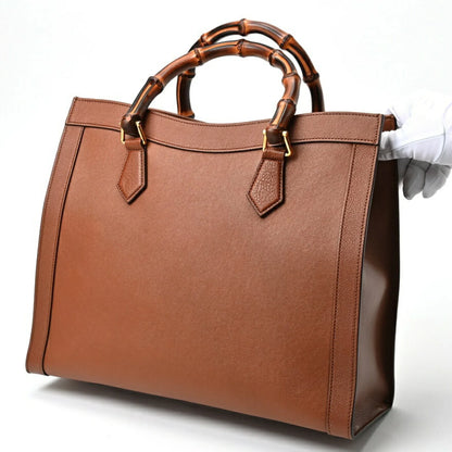 GUCCI Diana NM Bamboo Handle Tote – GG Canvas Women Bag (Brown)