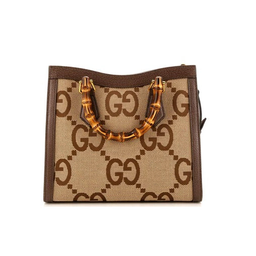 GUCCI Diana NM Bamboo Handle Tote – GG Canvas Women Bag