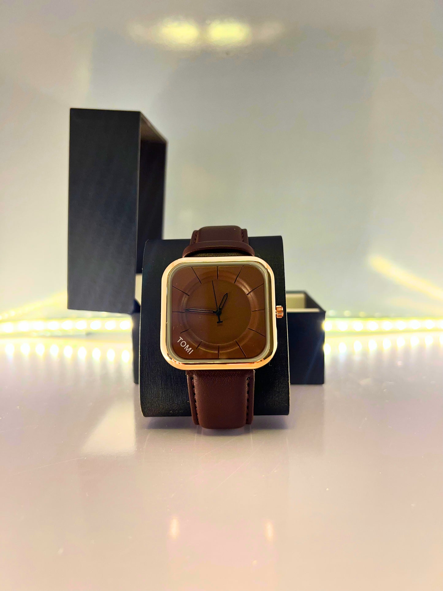 TOMI-Square Style Edition With Brown Dial & Strap