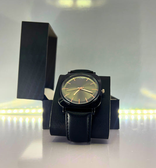 TOMI-Black Luxury Square Dial Watch
