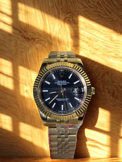 Rolex - DateJust - A Black Dial Golden  Luxury Collection Watch