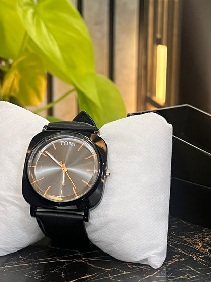TOMI-Black Luxury Square Dial Watch