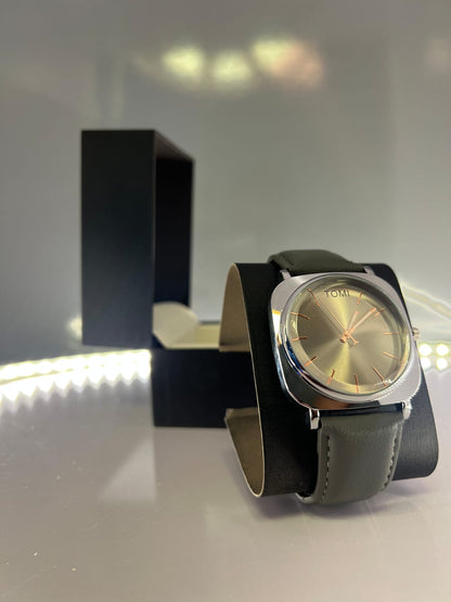 TOMI-Stunning Shining Silver Dial With Grey Dial