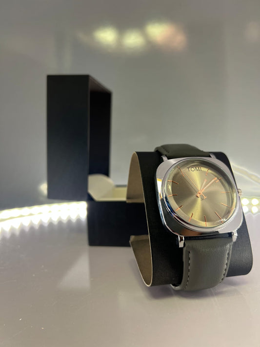 TOMI-Stunning Shining Silver Dial With Grey Dial