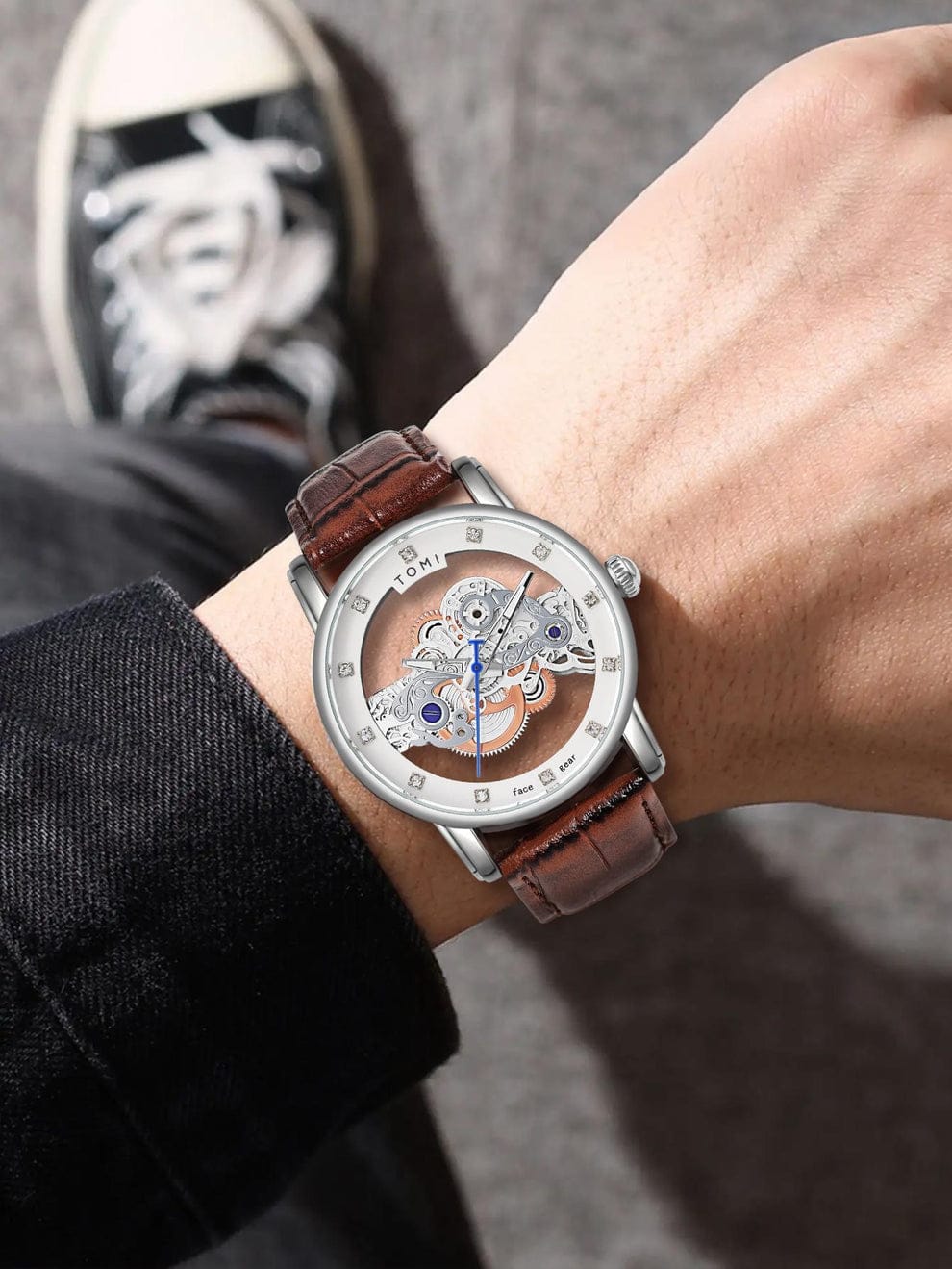 TOMI-Face Gear Dual Strap Luxury Watch
