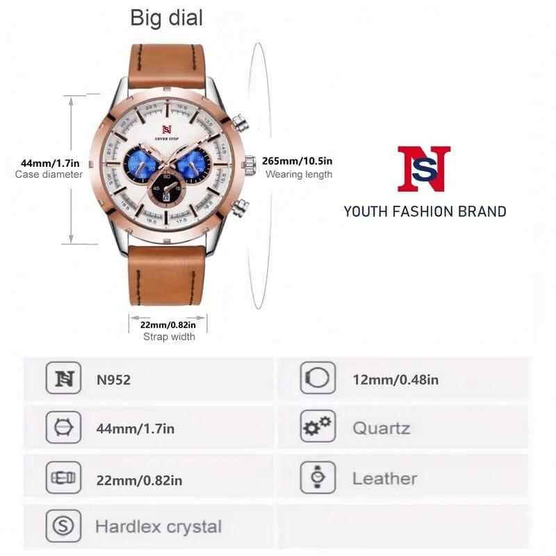 Never Stop Men's Luxury Classic Quartz Watch - N950