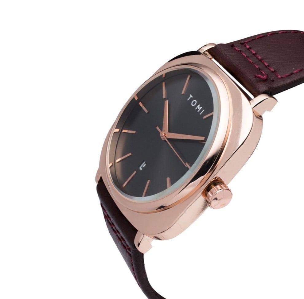 Tomi T-84 Luxury Watch Quartz Date Leather Strap
