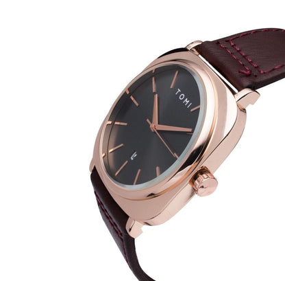 Tomi T-84 Luxury Watch Quartz Date Leather Strap