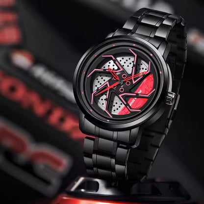 FIRE BLADE GYRO NS - Rotating Wheel With Chain Strap Watch