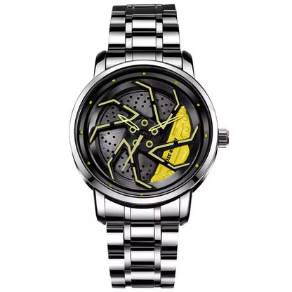 FIRE BLADE GYRO NS - Rotating Wheel With Chain Strap Watch