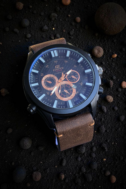 EDIFICE (Casio)- N93 Luxury Watch With Leather Strap