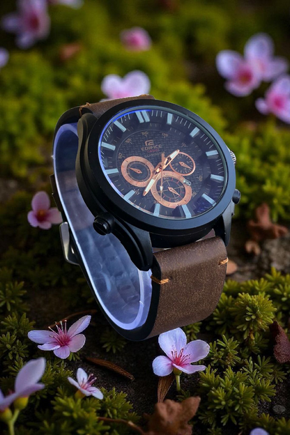 EDIFICE (Casio)- N93 Luxury Watch With Leather Strap