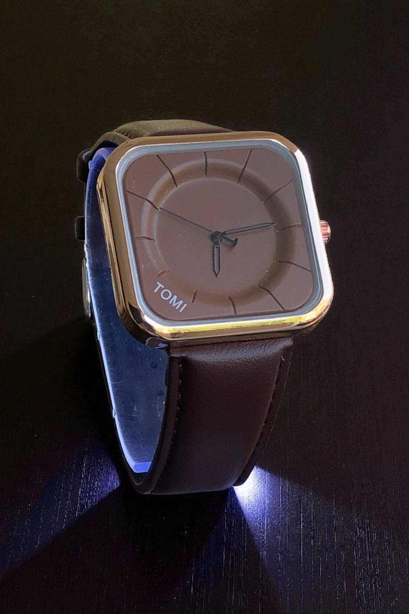 TOMI - T87 Square Brown Dial With Golden Case Casual Style Edition