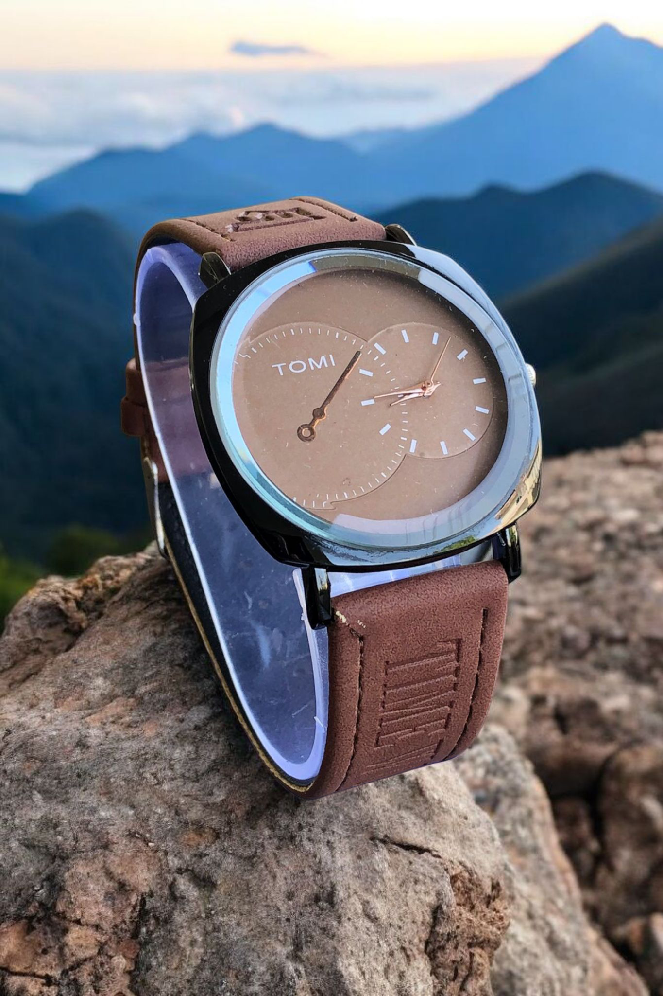 TOMI- T76 Brown Dial With Luxury Stunning Leather Strap