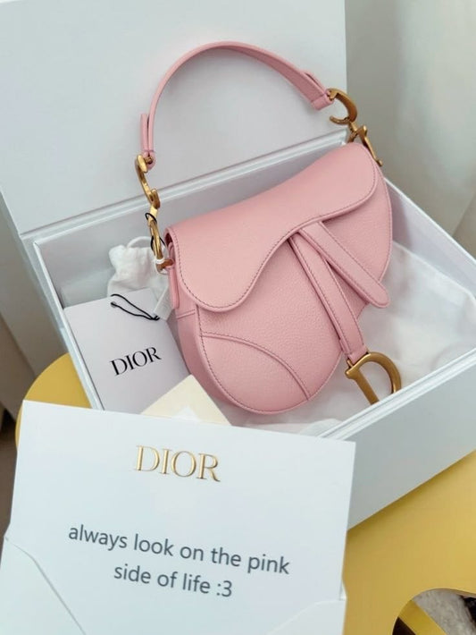 DIOR RESTOCK – Women Saddle Bag with Strap (Pink Special Edition)