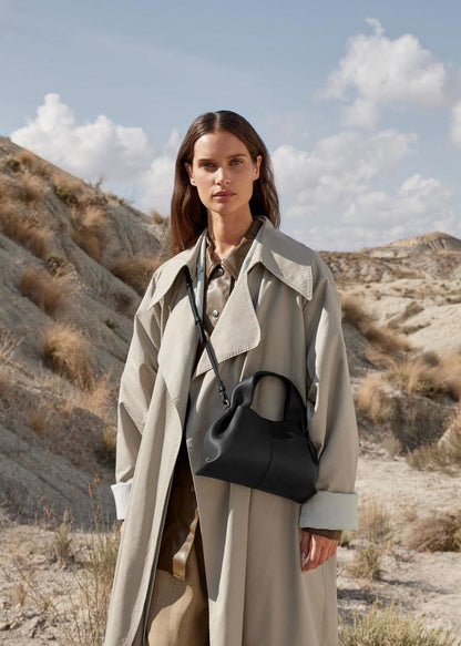 POLENE Numero Neuf Mini – Women Bag (Textured Ebony Edition) (Black)