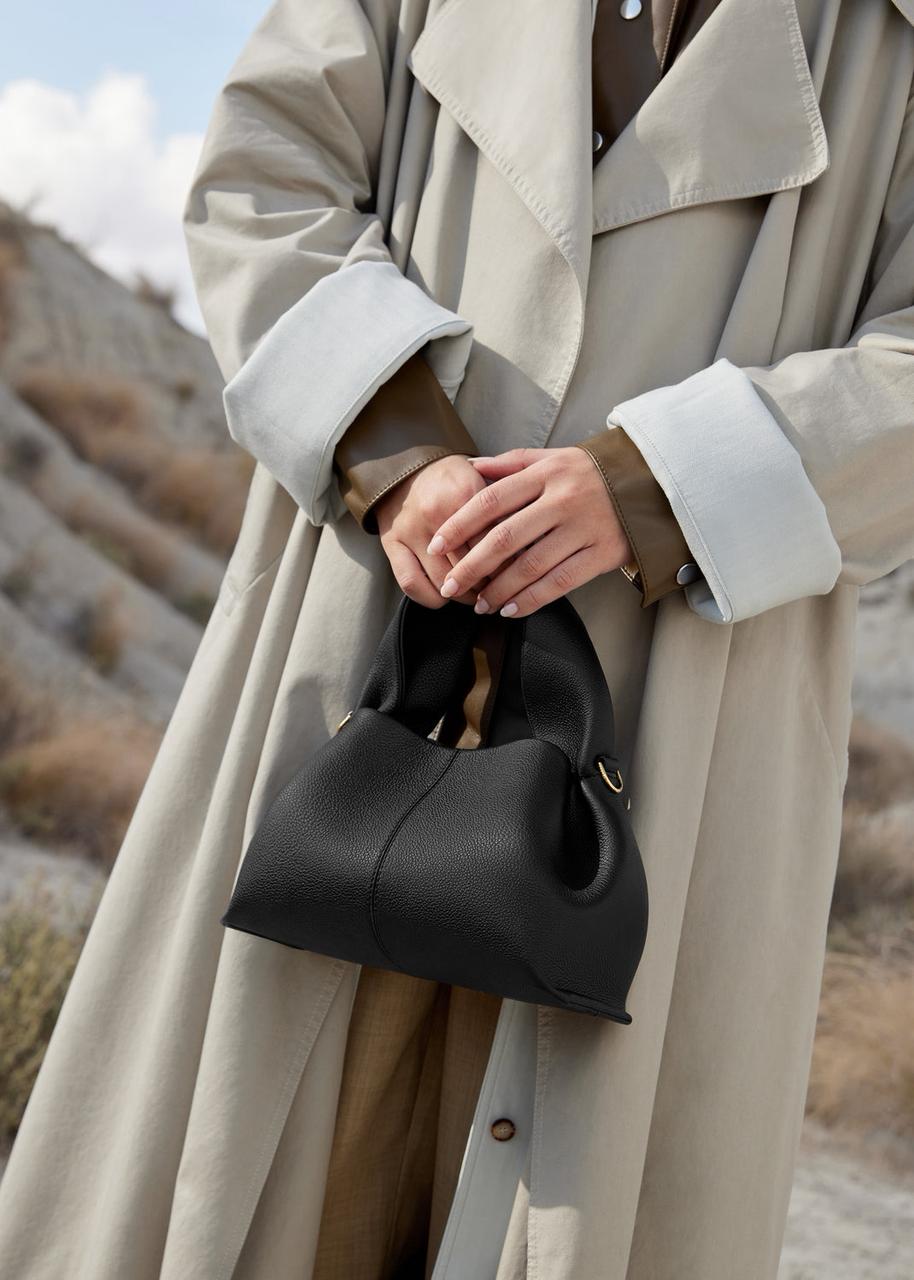 POLENE Numero Neuf Mini – Women Bag (Textured Ebony Edition) (Black)