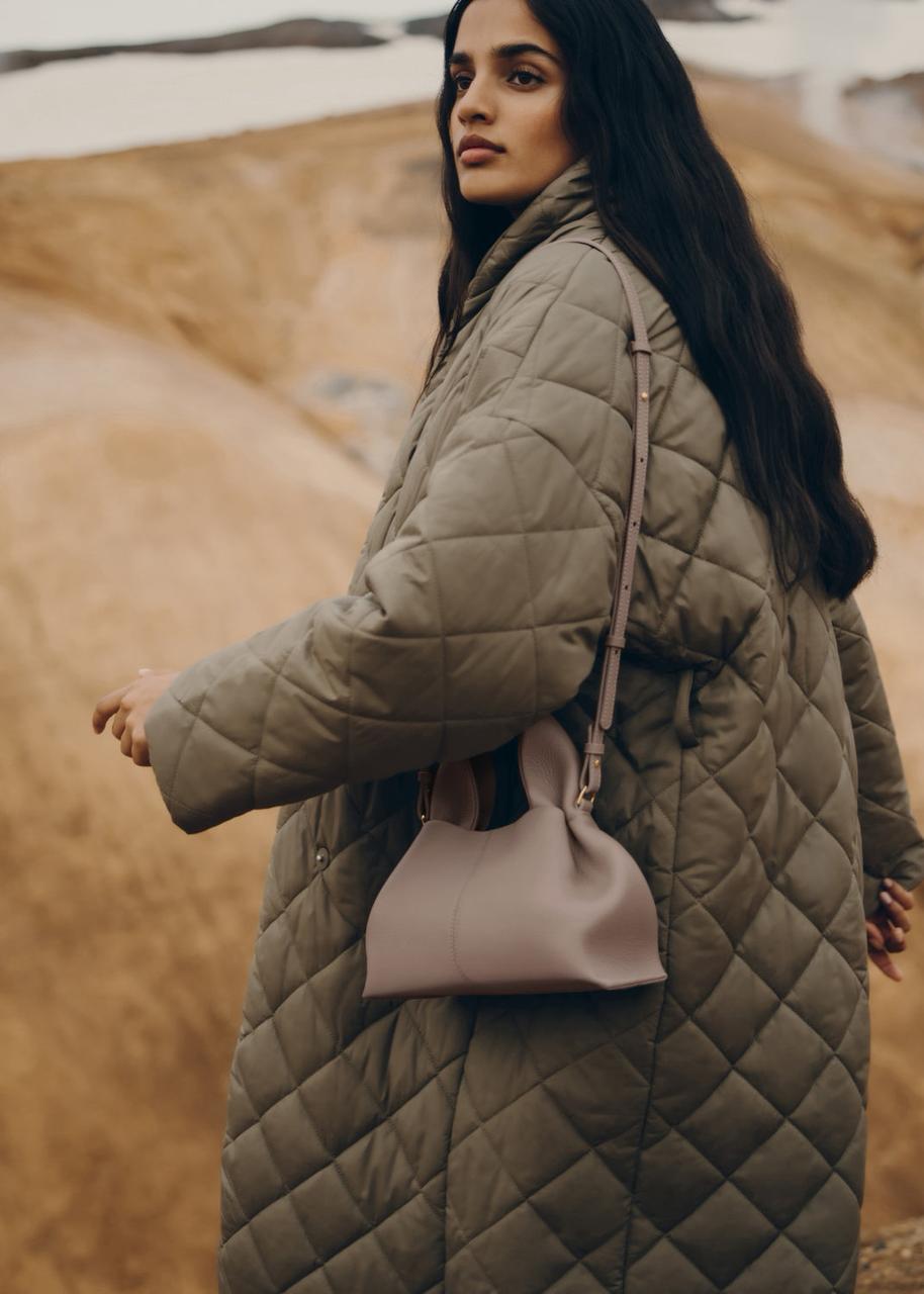 POLENE Numero Neuf Mini – Women Bag (Textured Ebony Edition) (Beige)