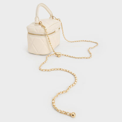 CHARLES & KEITH Crossbody – Women Bag with Long Chain (Black)