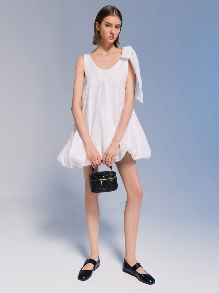 CHARLES & KEITH Crossbody – Women Bag with Long Chain (Black)