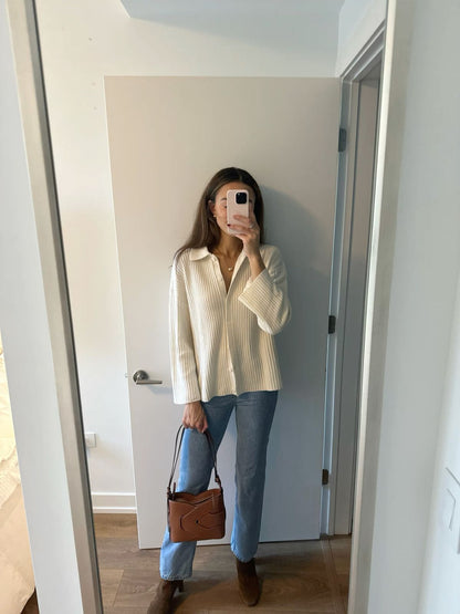 POLENE Nodde – Women Bag (Interlaced Leather Design) (Brown)