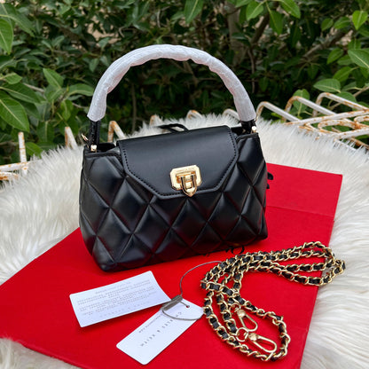 CHARLES & KEITH – Arwen Quilted Braided-Strap Top Handle Bag (Black)