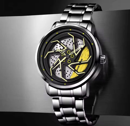 FIRE BLADE GYRO NS - Rotating Wheel With Chain Strap Watch