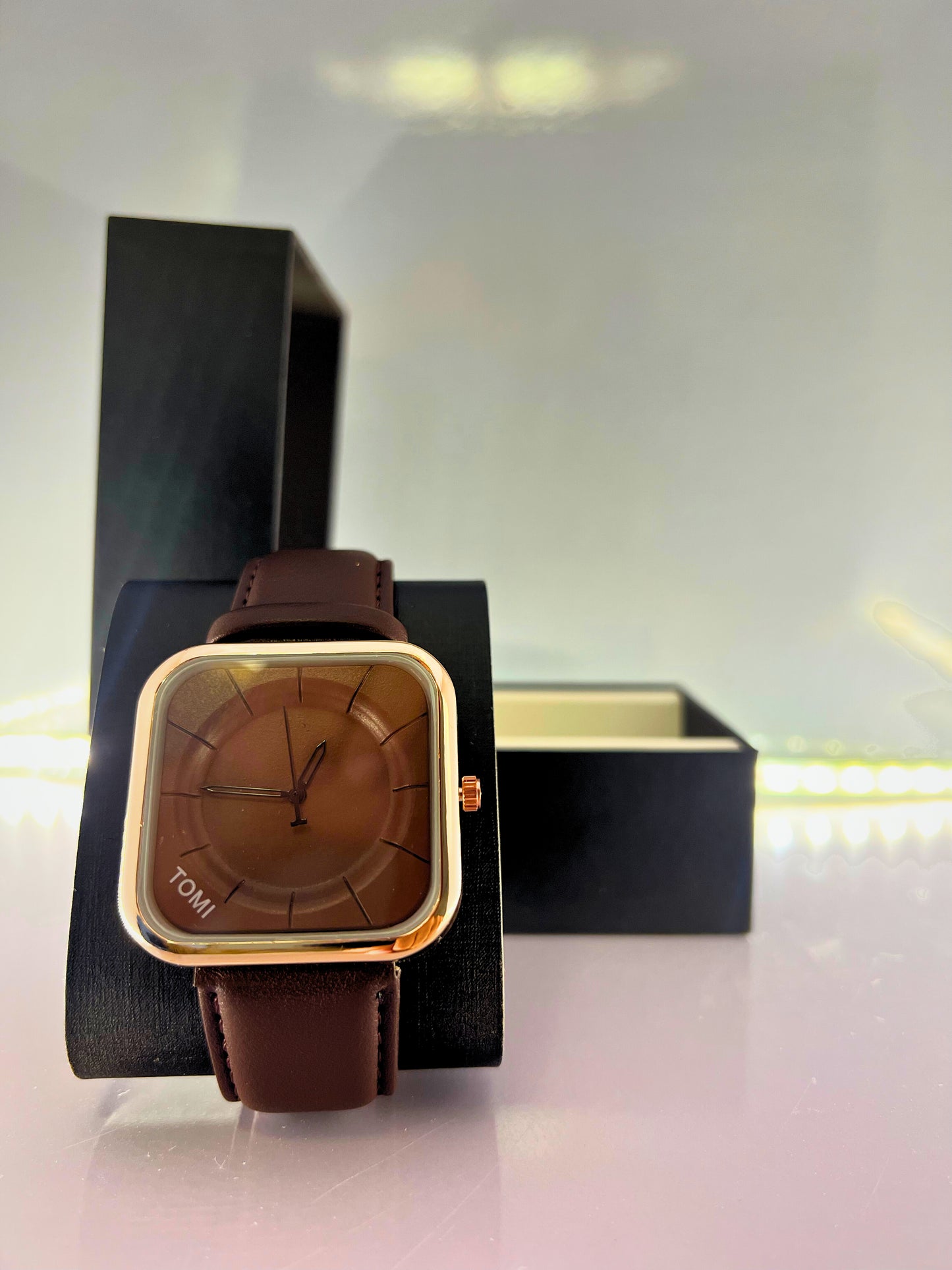 TOMI-Square Style Edition With Brown Dial & Strap