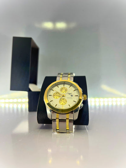 TISSIOT-Stunning Watch White Dial With Shining Silver Chain Strap