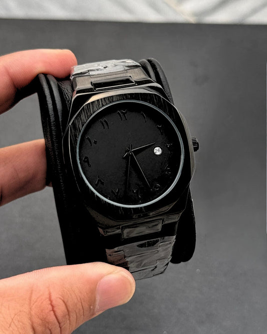 Arabic Edition Black Watch Aura With Date-High Quality Stainless Steel Heavy Weight Edition (130g)