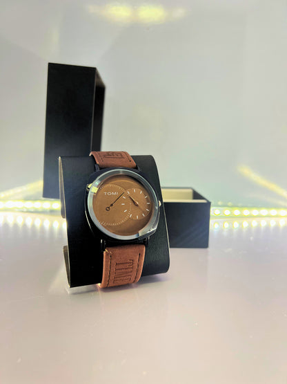 TOMI-Brown Dial With Leather Strap
