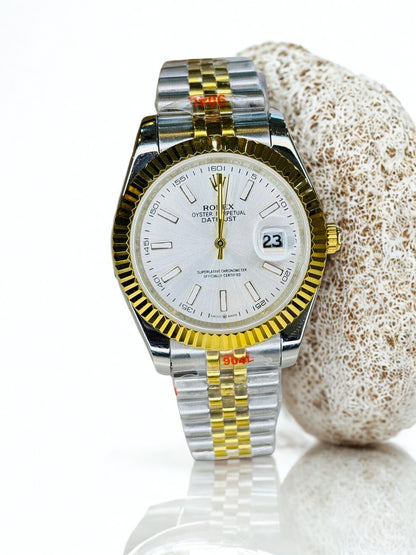 Rolex - DateJust - A White Dial Silver Gold Luxury Collection Watch